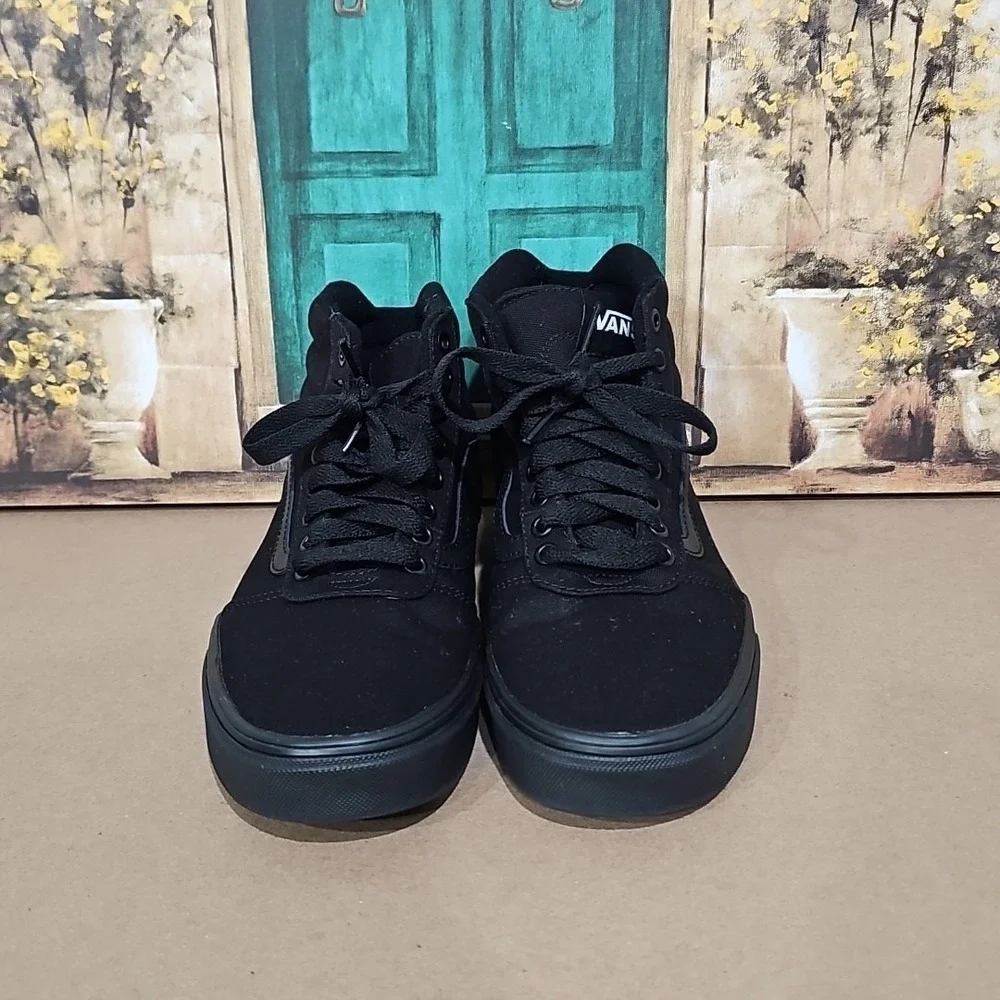 VANS WARD‎ HI BLACK/BLACK CANVAS SK8-HI SKATE HIGH Me5 US SIZES 8.5